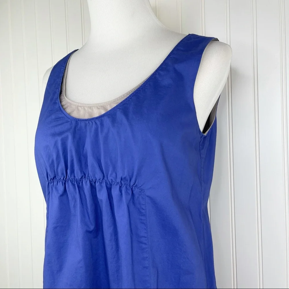 Vince Azure Blue Black Color Block Summer Sun Dress Small